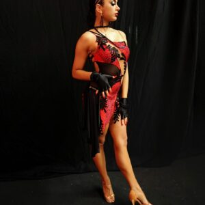 LTcouture dancewear latin in red